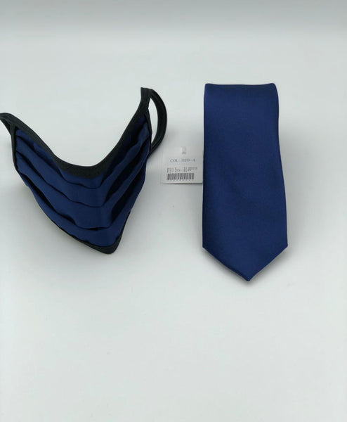 Face Mask & Tie Set S20-4 Solid Navy