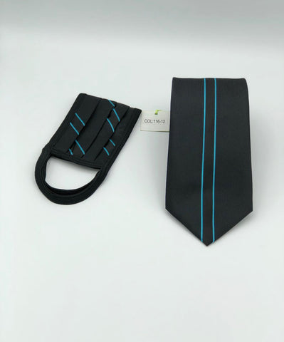Classic Tie & Face Mask Set, 116-12 Turquoise