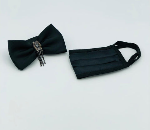 BOW TIE WITH JEWELS WITH FACE MASK  OR HANKIE #2