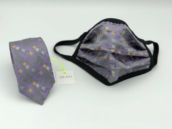Face Mask & Tie Set S14-1, Grey