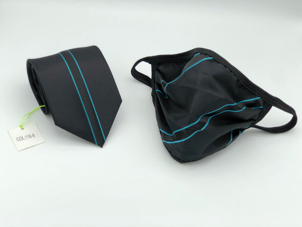 Classic Tie & Face Mask Set, 116-8 Turquoise