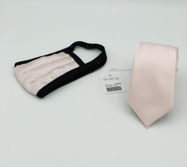 Face Mask & Tie Set S56-14A, Lite Pink