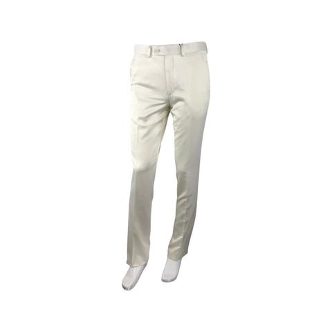 SLIM FIT SATIN PANTS IVORY