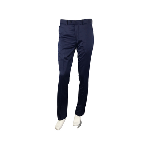 SLIM FIT SATIN PANTS NAVY